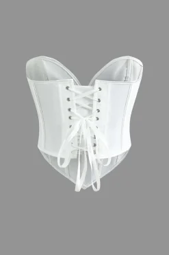 V-Hem Tie Back Corset Corset Top