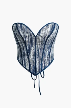 V-Hem Tie Back Corset Corset Top
