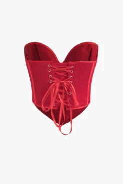 V-Hem Tie Back Corset Corset Top