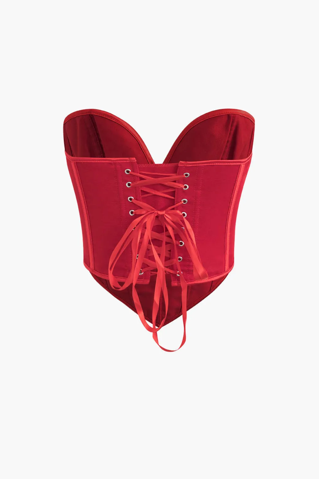 V-Hem Tie Back Corset Corset Top