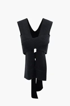 V-neck Cross Knot Back Knit Top