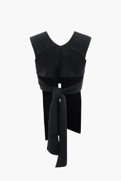 V-neck Cross Knot Back Knit Top