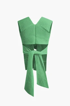 V-neck Cross Knot Back Knit Top