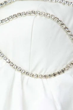 V-neck Rhinestone Decor Mini Dress