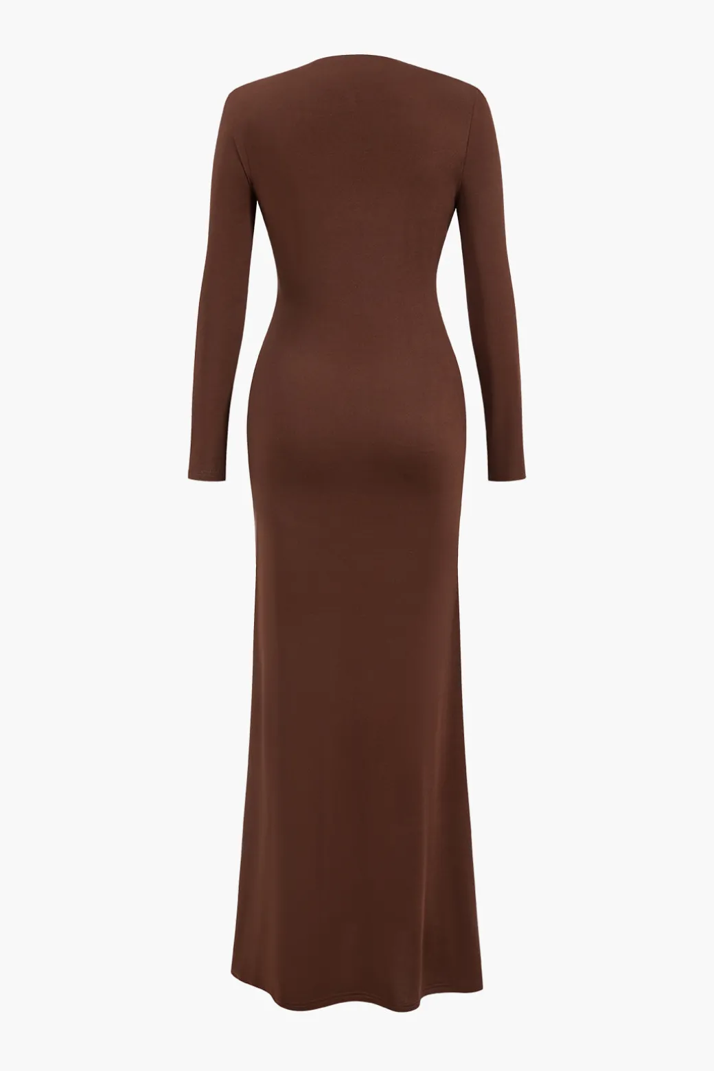 V-Neck Ruched Long Sleeve Maxi Dress
