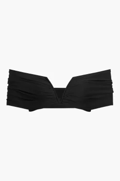 V-neck Ruched Top And V-shape Cut Waist Maxi Skirt Set