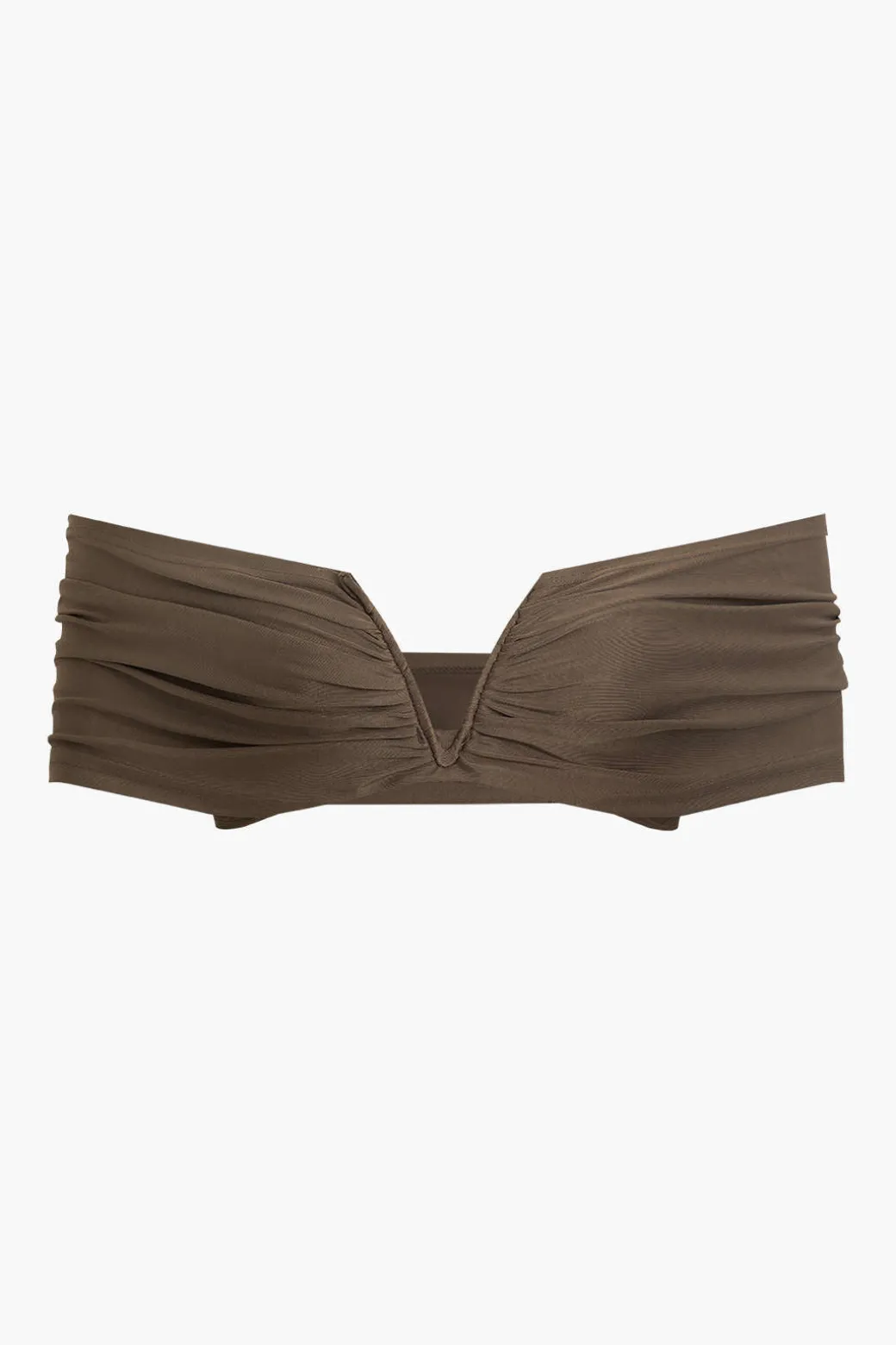 V-neck Ruched Top And V-shape Cut Waist Maxi Skirt Set