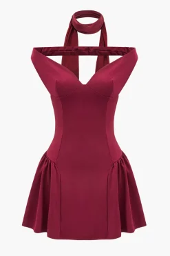 V-Neck Sleeveless Backless Mini Dress