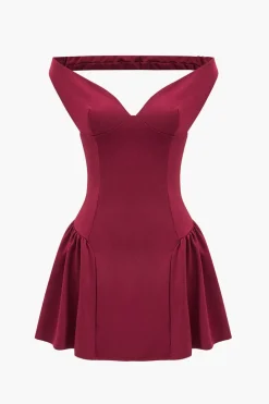 V-Neck Sleeveless Backless Mini Dress