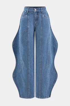 Wave Leg High Waist Jeans