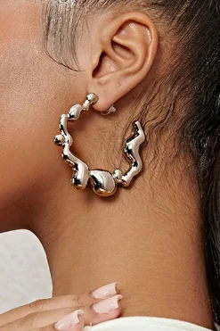 Wavy Open Hoop Earrings
