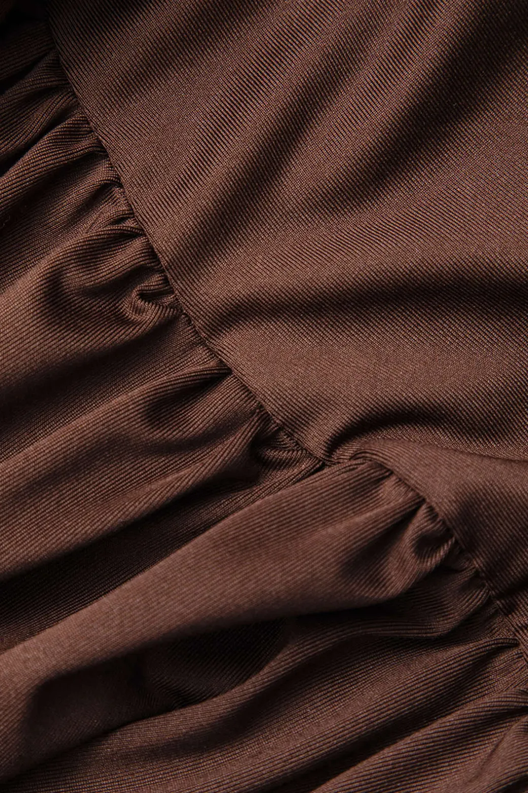 Wrap Ruched High Neck Long Sleeve Maxi Dress