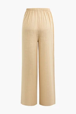 Wrap Tie Linen Pants