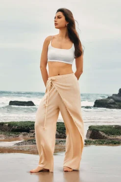 Wrap Tie Linen Pants
