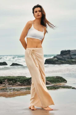 Wrap Tie Linen Pants