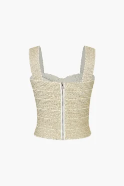 Zip Back Crop Bandage Tank Top