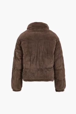 Zipper Corduroy Puffer